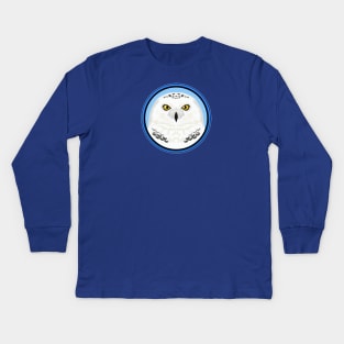 Snowy Owl Circle Kids Long Sleeve T-Shirt